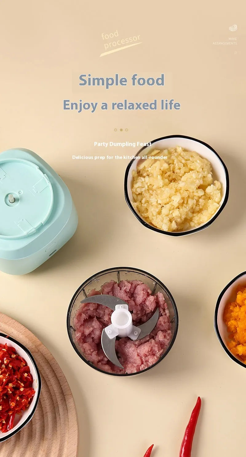 Mini Electric Food Processor | Portable Wireless Baby Food & Meat Grinder | Ultra Quiet Under 36dB