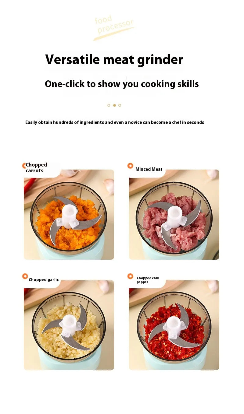 Mini Electric Food Processor | Portable Wireless Baby Food & Meat Grinder | Ultra Quiet Under 36dB