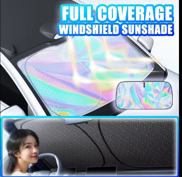 Extra-Large Foldable Windshield Sun Shade | UV-Reflective Car Sun Visor | Universal Fit