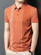 Men's Plus Size Contrast Short Sleeve Polo – Stretch Polyester Big & Tall