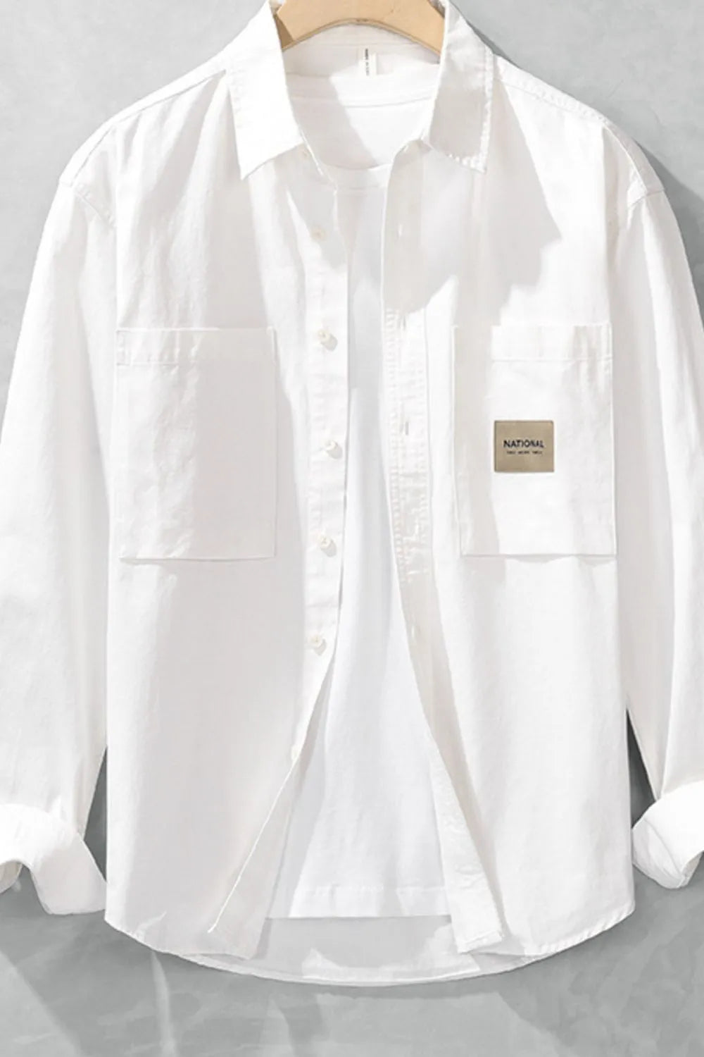 Men's Long Sleeve Button-Up Shirt – Soft Cotton Blend Everyday Casual Top