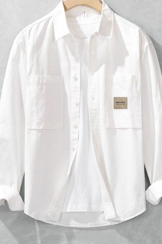 Men's Long Sleeve Button-Up Shirt – Soft Cotton Blend Everyday Casual Top