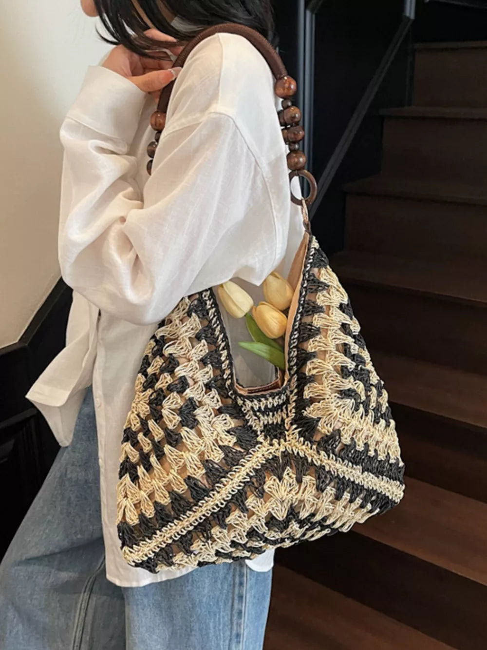 Crochet Hobo Handbag – Boho Shoulder Bag