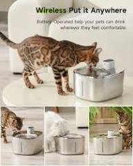 4L Wireless Pet Water Fountain | Auto Motion Sensor – Cordless, Rechargeable for Cats & Dogs