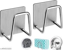 Stainless Steel Sink Sponge Holder – No-Drill Self-Adhesive Draining Rack