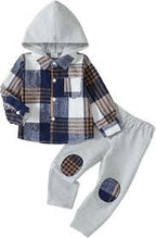 Toddler Boy Plaid Hoodie & Pants Set | 2-Piece Outfit for Boys | Sizes 2–5Y