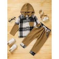 Toddler Boy Plaid Hoodie & Pants Set | 2-Piece Outfit for Boys | Sizes 2–5Y
