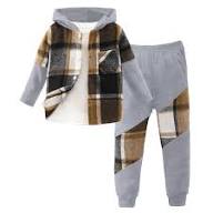 Toddler Boy Plaid Hoodie & Pants Set | 2-Piece Outfit for Boys | Sizes 2–5Y