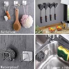Stainless Steel Sink Sponge Holder – No-Drill Self-Adhesive Draining Rack