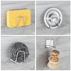 Stainless Steel Sink Sponge Holder – No-Drill Self-Adhesive Draining Rack