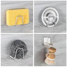 Stainless Steel Sink Sponge Holder – No-Drill Self-Adhesive Draining Rack