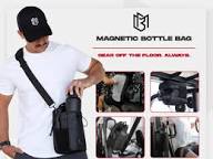 Magnetic Gym Water Bottle Bag | Portable Carrier Pouch with Phone Pocket | Hands-Free Workout Bag