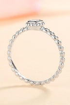 Moissanite Rhodium-Plated Sterling Silver Ring