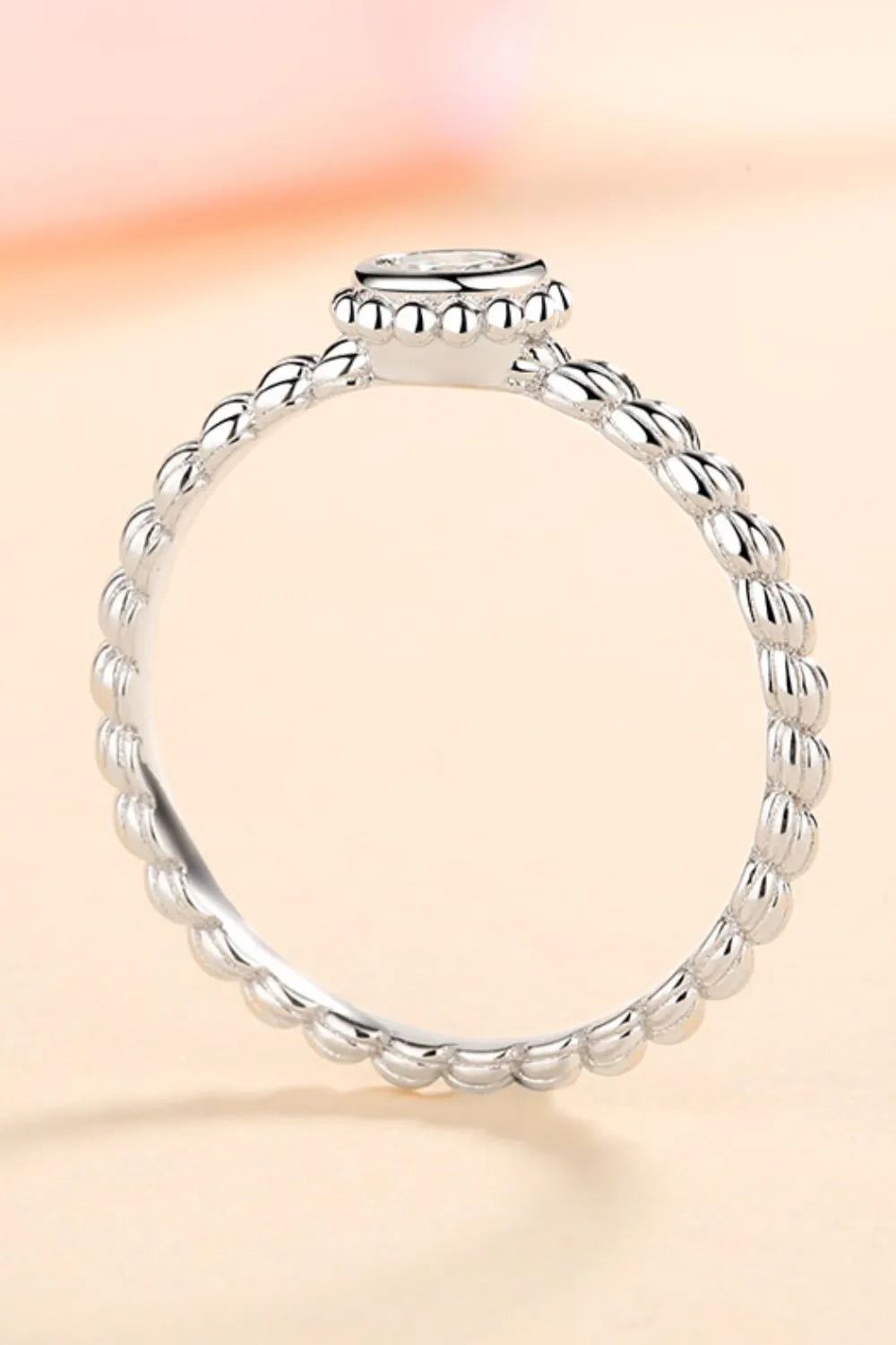 Moissanite Rhodium-Plated Sterling Silver Ring