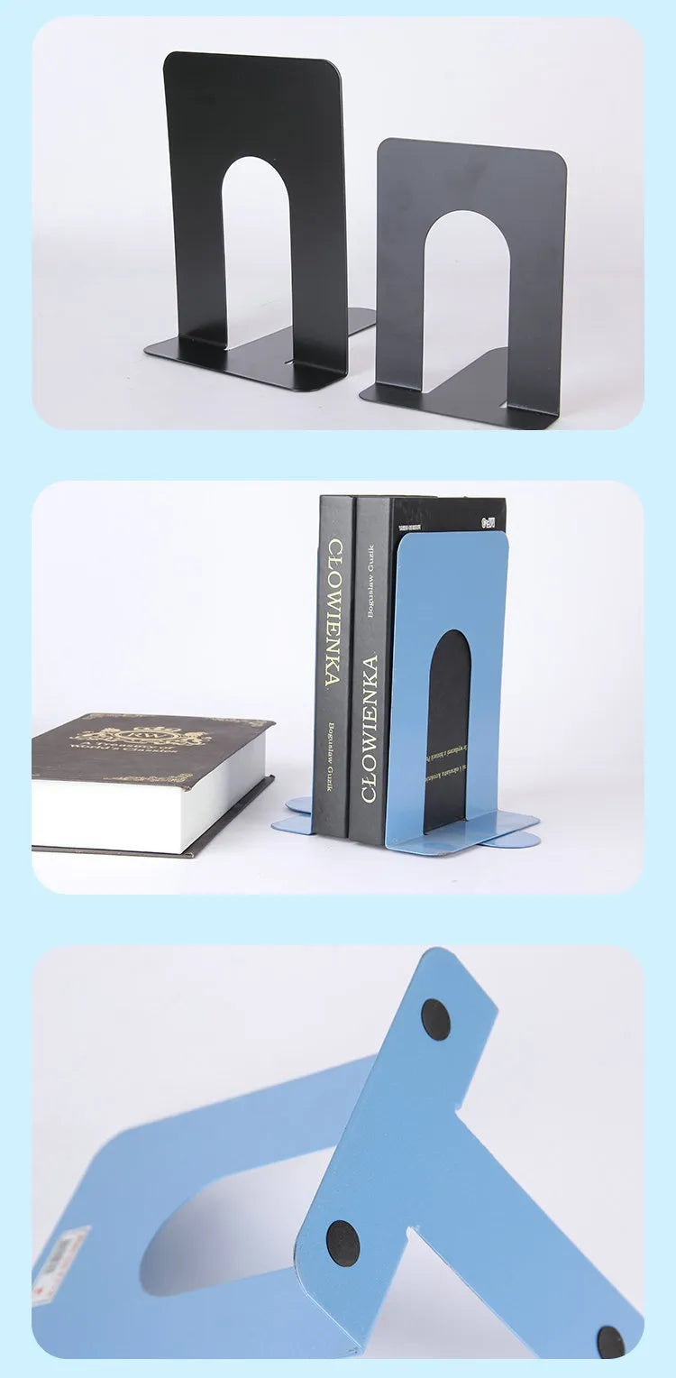 Metal L-Type Book Stand – Sturdy Desktop Bookend for Office, Library & Home | 2 Sizes