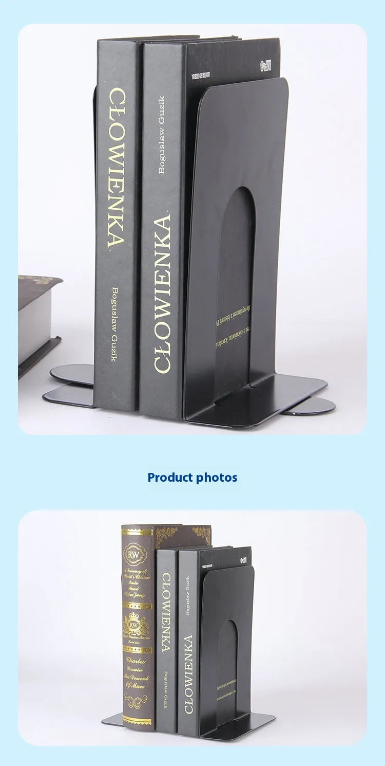 Metal L-Type Book Stand – Sturdy Desktop Bookend for Office, Library & Home | 2 Sizes