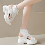 Women's Cutout Mesh Wedge Sandals – High Heel Breathable Style