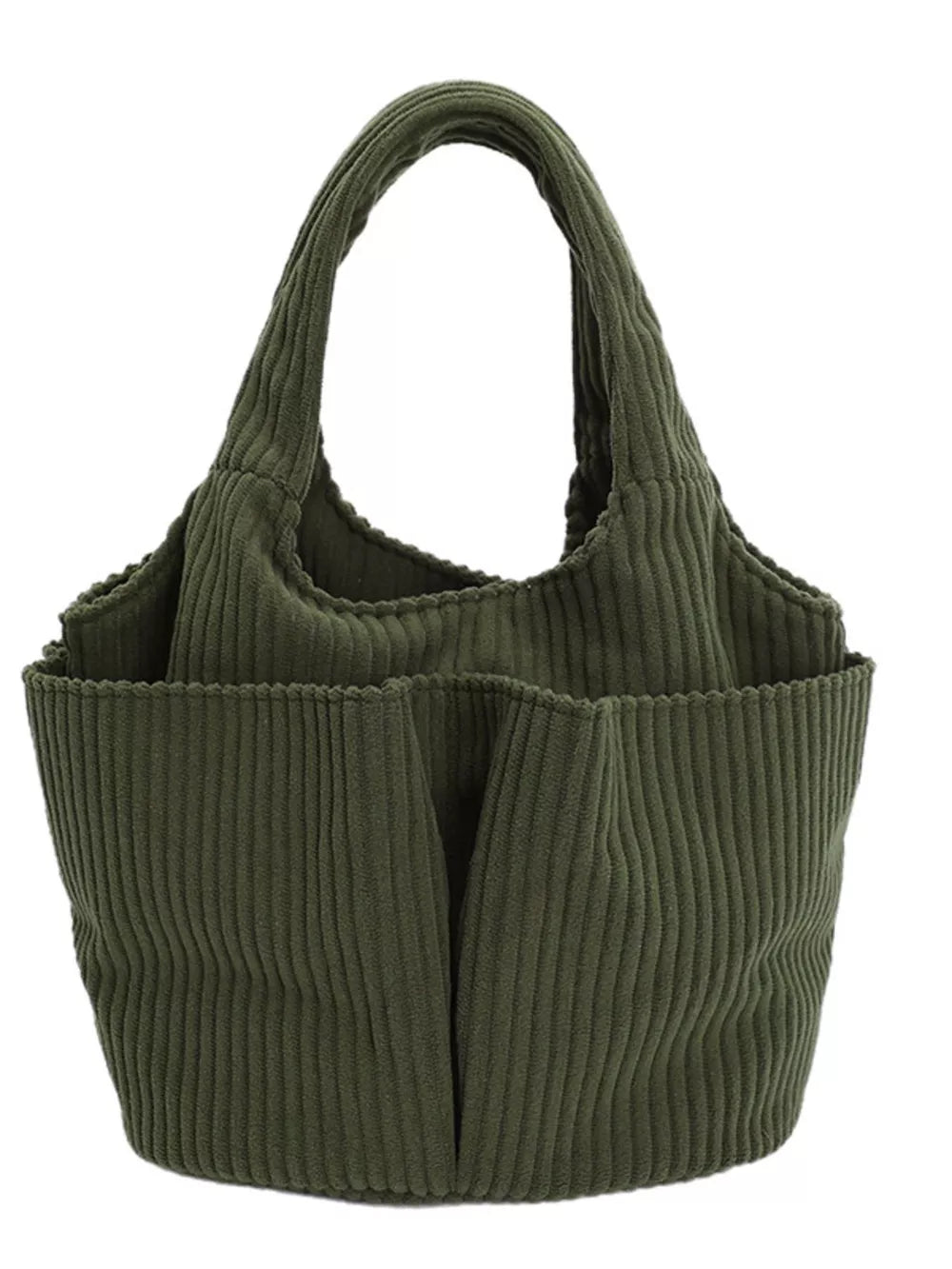 Corduroy Solid Color Handbag – Chic Medium Shoulder Bag