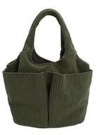 Corduroy Solid Color Handbag – Chic Medium Shoulder Bag