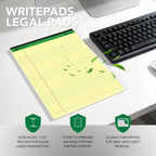 KAISA Legal Notepads 8.5×11" – 12-Pack, 600 Sheets, Wide Ruled, Recycled Paper