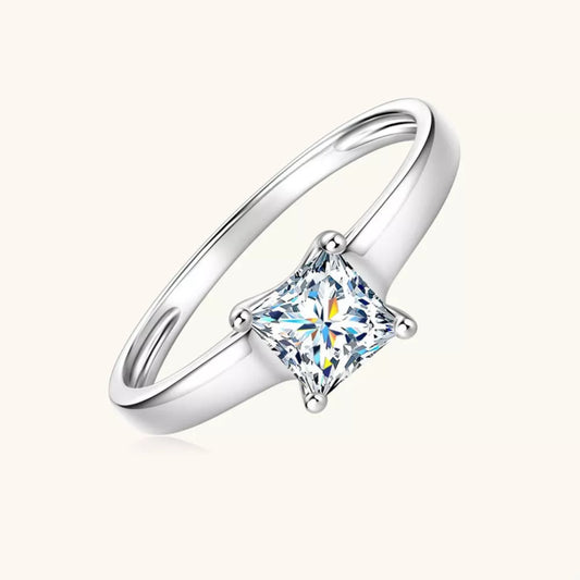Silver-Plated Minimalist Ring | Copper & Zircon Stackable Band
