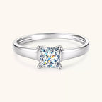 Silver-Plated Minimalist Ring | Copper & Zircon Stackable Band