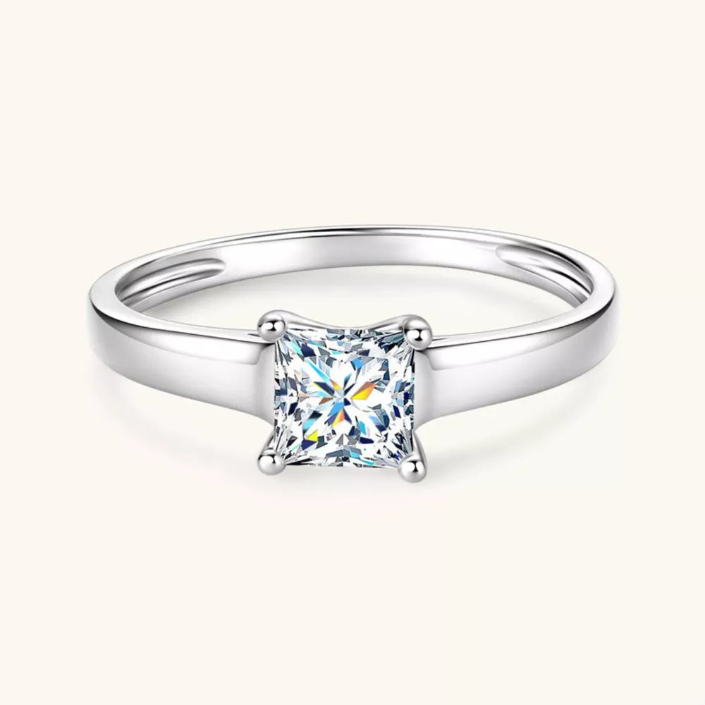 Silver-Plated Minimalist Ring | Copper & Zircon Stackable Band