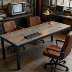 78.7" Large Executive Office Desk – Industrial Rectangle Computer Table with Heavy-Duty Iron Legs