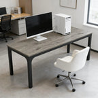 78.7" Large Executive Office Desk – Industrial Rectangle Computer Table with Heavy-Duty Iron Legs