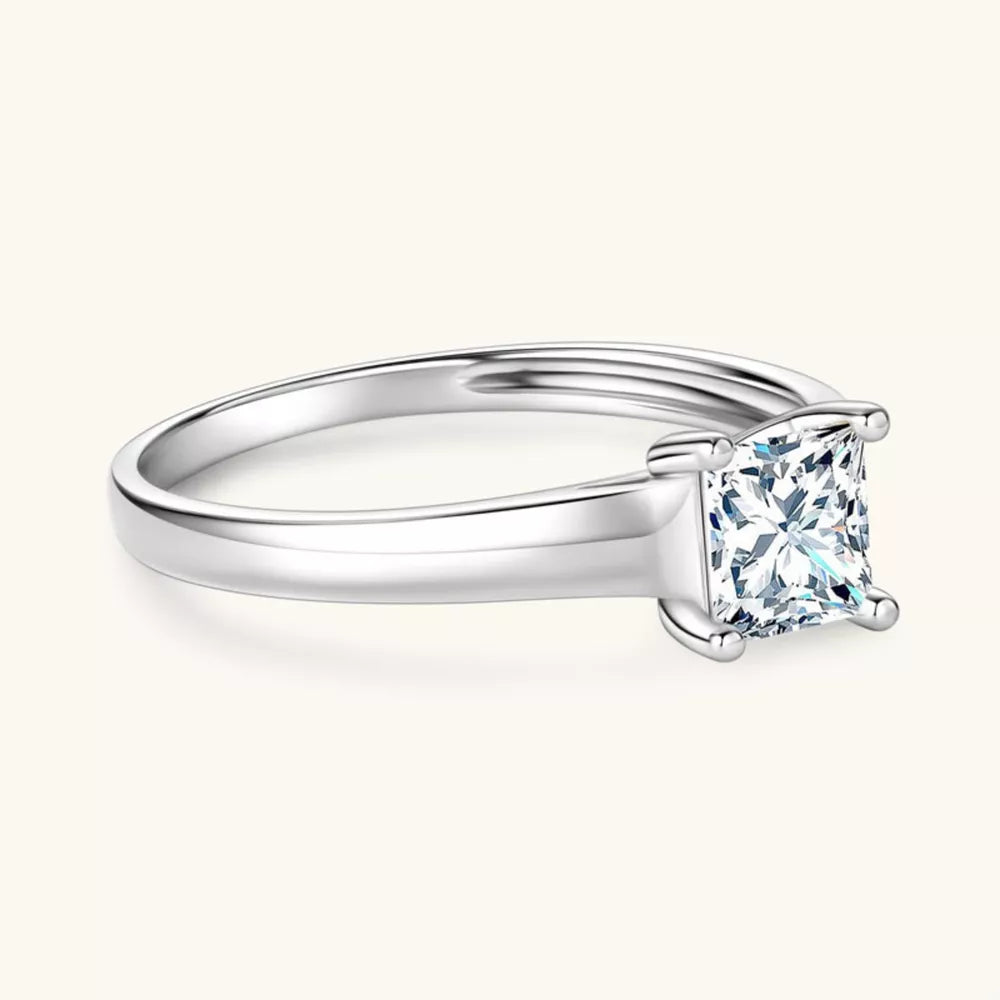 Silver-Plated Minimalist Ring | Copper & Zircon Stackable Band