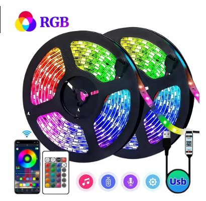 LED Strip Lights RGB 5050,5V 1M-30M,16 million colors, RGB , Led Strip Lighting Music Sync, Color Changing for Party Home