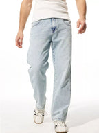 Men's Wide Leg Jeans | Cotton-Rayon Blend | Washed Finish & Slight Stretch