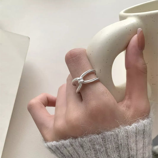 925 Sterling Silver Knot Ring – Minimalist Twisted Band