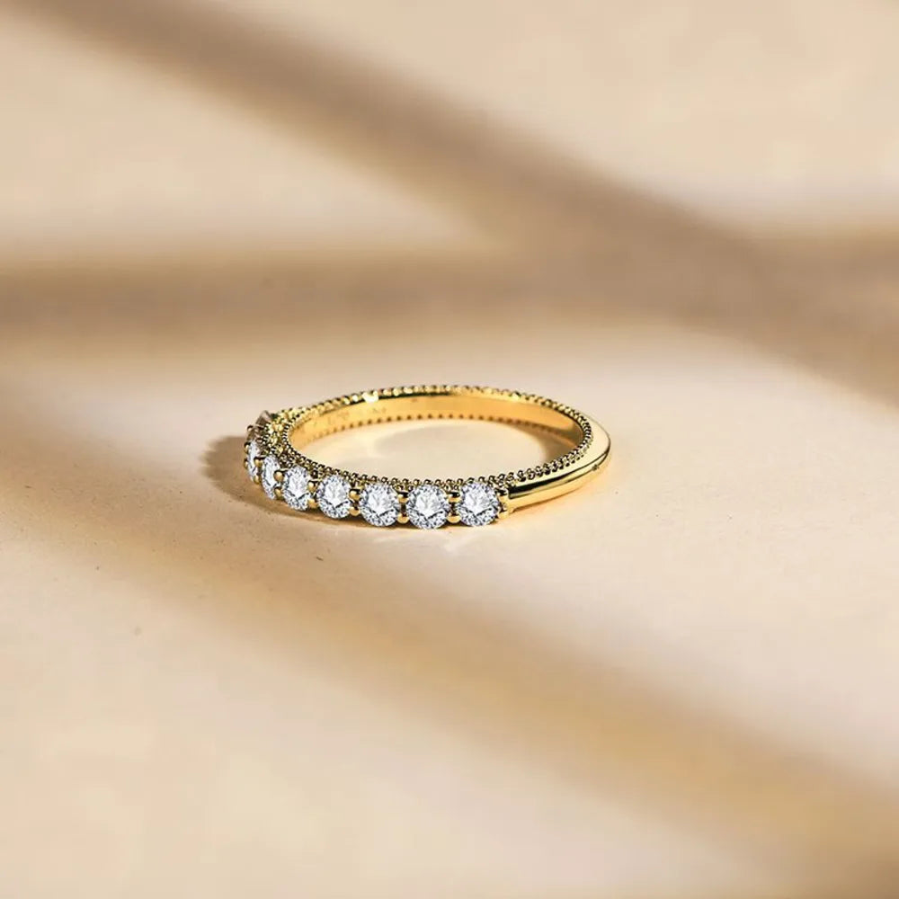Moissanite 925 Sterling Silver Ring | 18K Gold-Plated