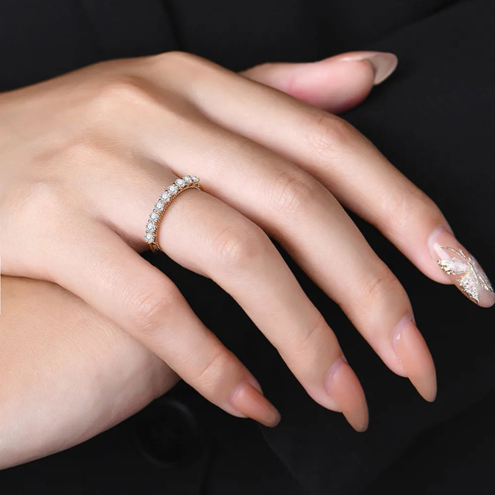 Moissanite 925 Sterling Silver Ring | 18K Gold-Plated