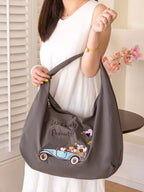 Women's Casual Zipper Handbag – Large Nylon Shoulder Bag