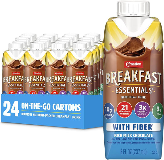 Carnation Breakfast Essentials Ready to Drink, Rich Milk Chocolate, 8 fl. oz. (Pack of 24)
