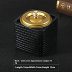 Elegant Cement Ashtray | High-End Concrete Ashtray for Home & Office Decor | Gold & Black