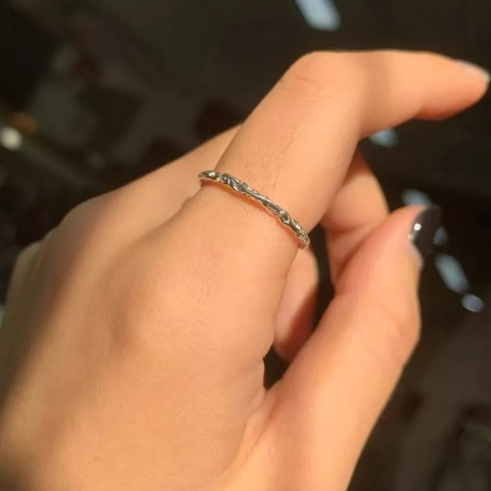 925 Sterling Silver Open Ring | Minimalist Adjustable Band | Gift Box Included