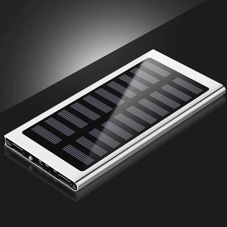 20000mAh Solar Power Bank | Dual USB Portable Charger with LED Flashlight & Solar Panel