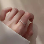 925 Sterling Silver Open Ring | Minimalist Adjustable Band | Gift Box Included