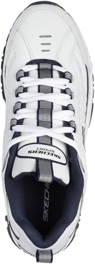 Skechers Men's Energy Afterburn Sneakers – Leather & Mesh, Shock-Absorbing Midsole