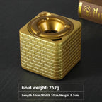 Elegant Cement Ashtray | High-End Concrete Ashtray for Home & Office Decor | Gold & Black