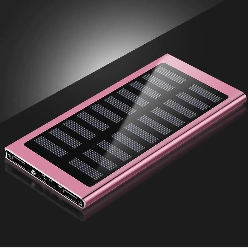 20000mAh Solar Power Bank | Dual USB Portable Charger with LED Flashlight & Solar Panel