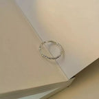 925 Sterling Silver Open Ring | Minimalist Adjustable Band | Gift Box Included