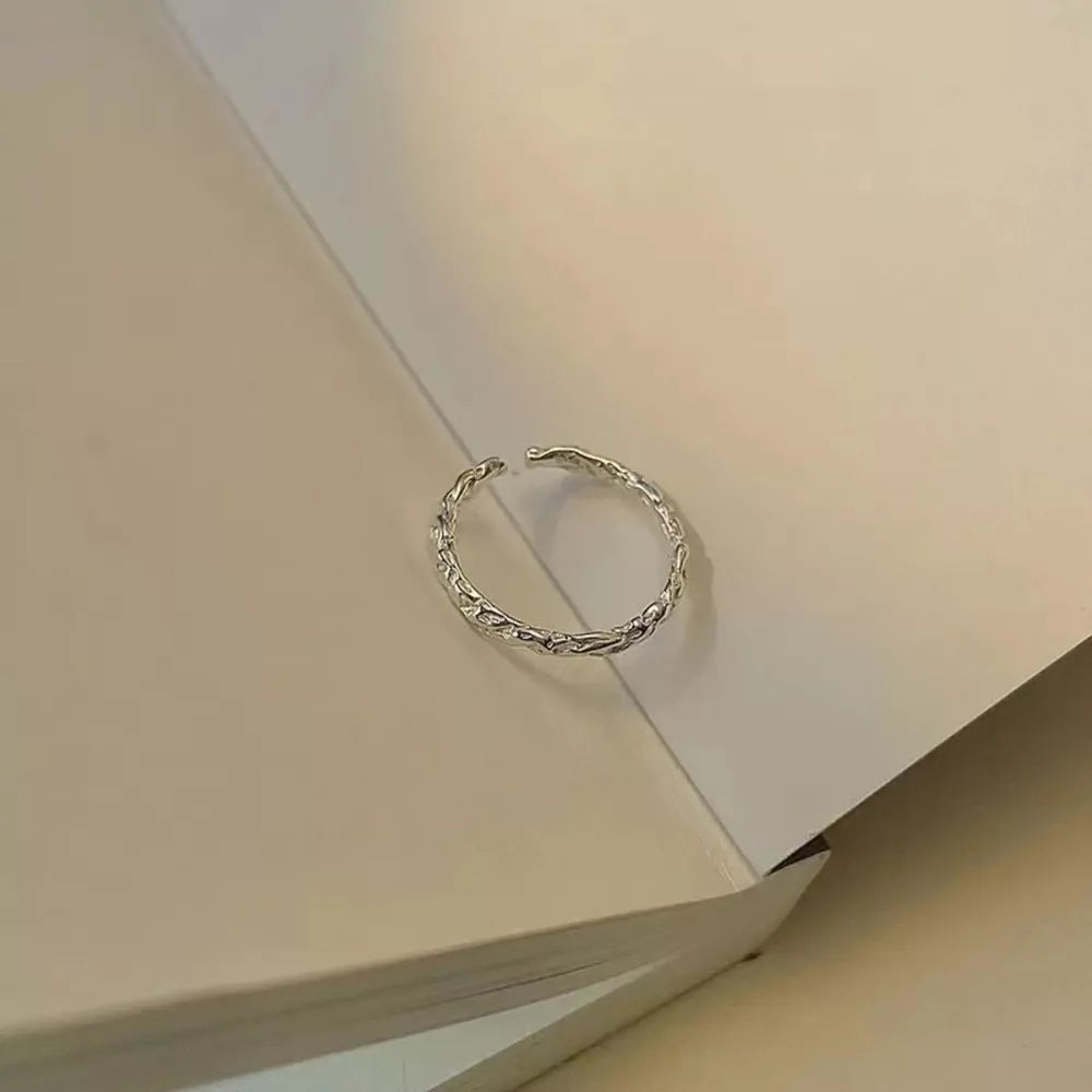 925 Sterling Silver Open Ring | Minimalist Adjustable Band | Gift Box Included