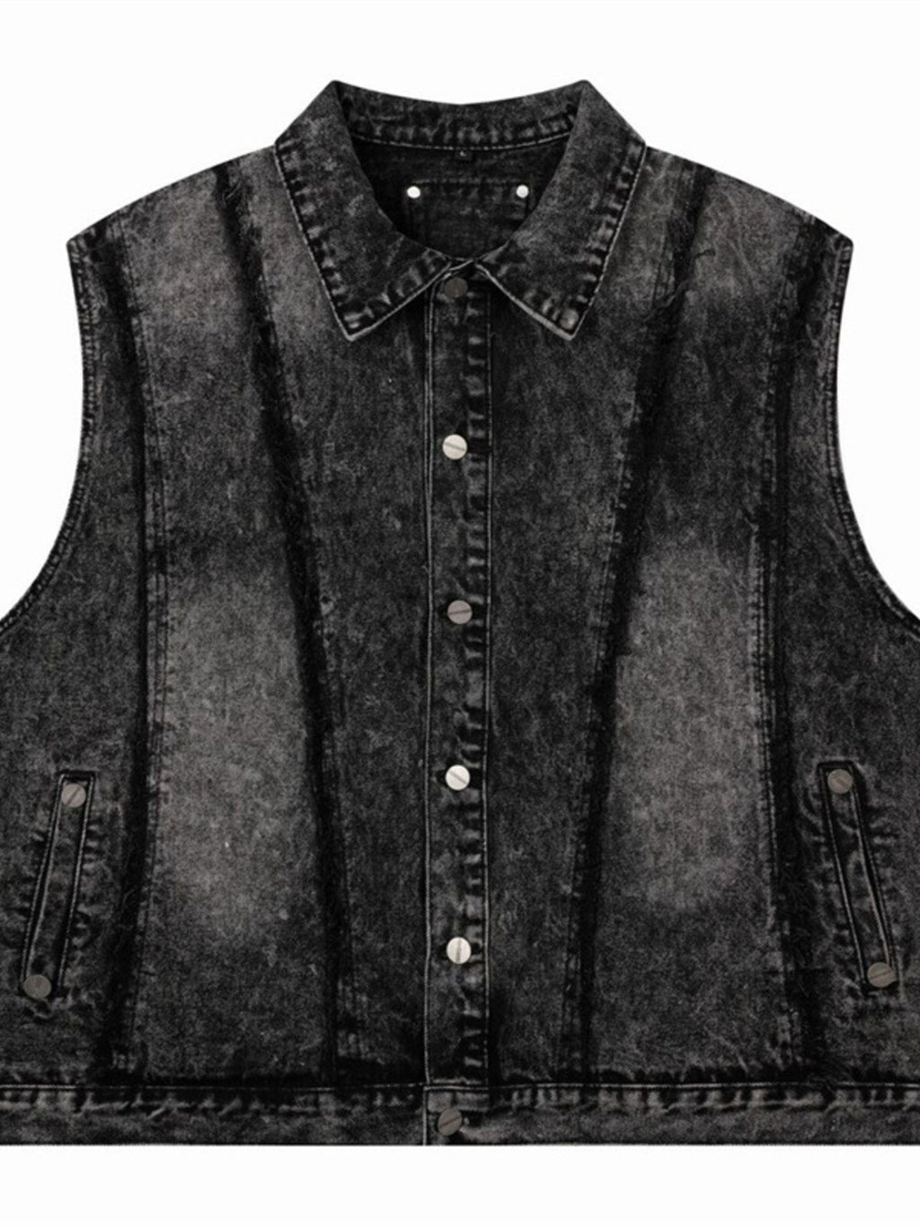 Men's Sleeveless Denim Jacket – Distressed Washed, Button-Up & 85% Cotton Blend