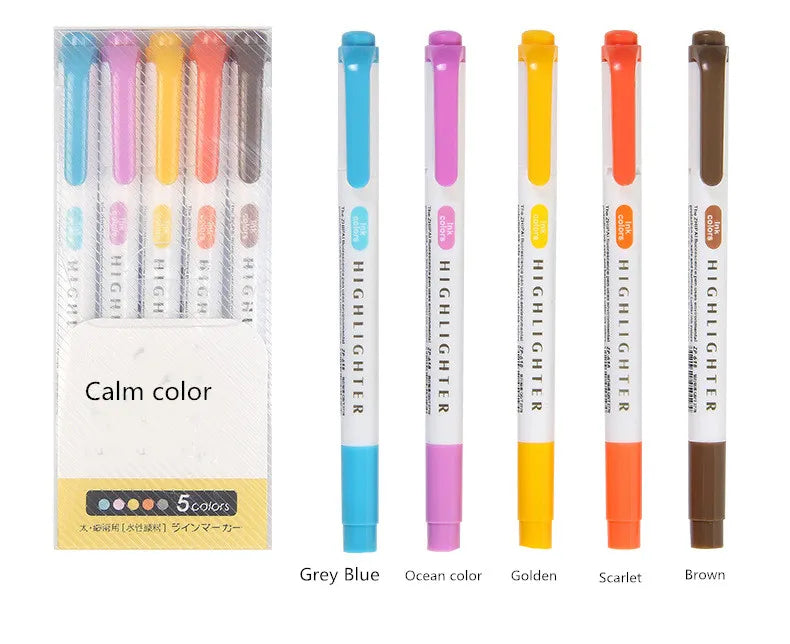 25-Color Double-Tip Highlighter Pen Set – Fluorescent & Pastel Art Markers