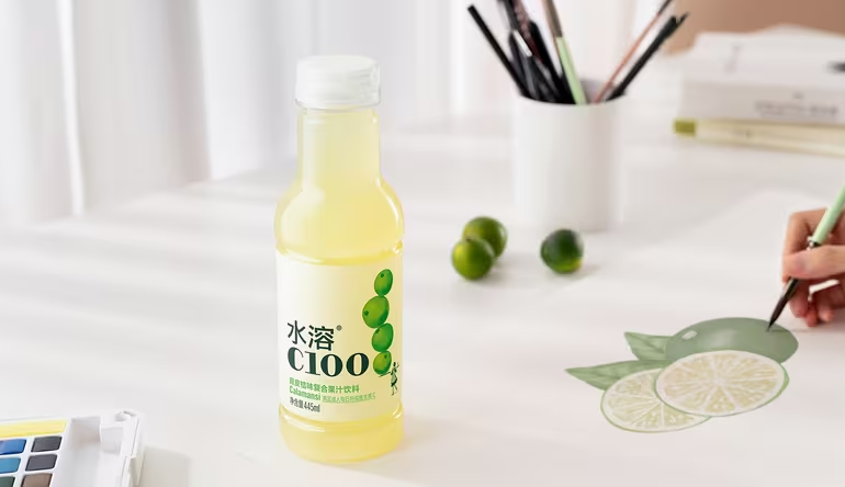 C100 Calamansi Flavored Juice Beverage – 100mg Vitamin C, 15 Fl Oz (Pack of 15)