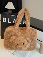 Teddy Bear Plush Handbag – Cute Fluffy Medium Bag